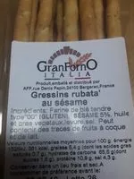 Mängden socker i Gressins rubata au sésame