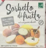 Mängden socker i Sorbetto di frutta nel suo guscio naturale