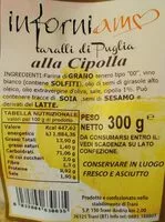 Mängden socker i Taralli alla cipolla