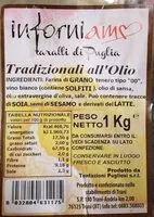 Mängden socker i Taralli di Puglia