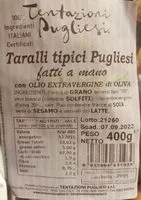 Mängden socker i Taralli tipici pugliesi