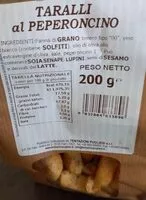 Mängden socker i Taralli al peperoncino