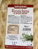 Mängden socker i Rustichina al rosmarino