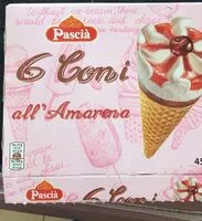 Mängden socker i 6 coni all’amarena