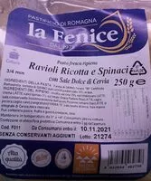 Mängden socker i Ravioli ricotta e spinaci con sale di cervia