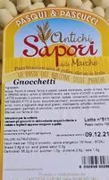 Mängden socker i Gnocchetti