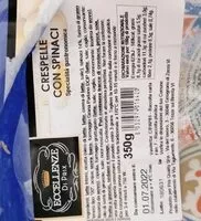 Mängden socker i Crespelle con spinaci