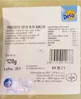 Mängden socker i Prosciutto cotto alta qualitá