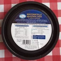 Mängden socker i Mazzancolle sgusciate cotte in salsa cocktail