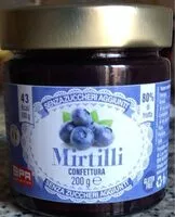Mängden socker i Mirtilli confettura