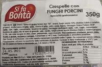 Mängden socker i Crespelle con Funghi Porcini