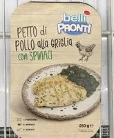 Mängden socker i Petto di pollo alla griglia con spinaci