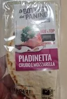 Mängden socker i piadinetta crudo e mozzarella