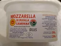 Mängden socker i Mozzarella di bufala campana bille