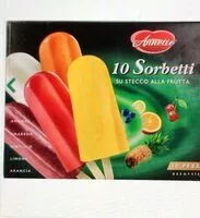 Mängden socker i 10 sorbetti su stecco alla frutta