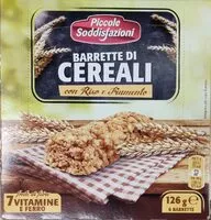 Mängden socker i Barrette di cereali con riso e frumento