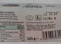 Mängden socker i Burro di Bufala