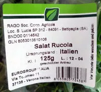 Mängden socker i Salat Rucola