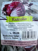 Mängden socker i RADICHIO SALAT