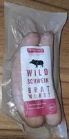 Mängden socker i Bratwurst mit 57 % Wildschwein, 2 St.