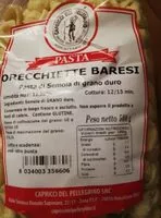 Mängden socker i Orecchiette Baresi