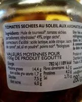 Mängden socker i Tomates séchées à l'huile de tournesol