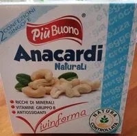 Mängden socker i Anacardi naturali