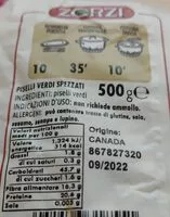 Mängden socker i Piselli verdi