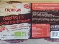 Mängden socker i galette riz chocolat noir framboise