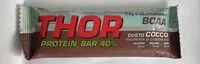 Mängden socker i Thor Protein Bar 40% cocco