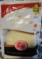 Mängden socker i Grana padano grattugiato i deliziosi