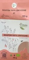 Mängden socker i Rigatoni 100% lenticchie