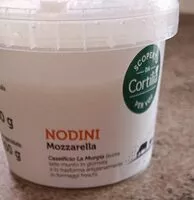 Mängden socker i Nodini mozzarella
