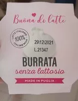 Mängden socker i Burrata senza lattosio
