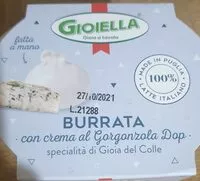 Mängden socker i Burrata con crema al Gorgonzola Dop