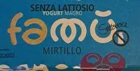 Mängden socker i Yogurt mirtillo senza lattosio