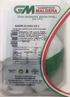 Mängden socker i Burrata en feuille 250g