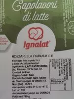 Mängden socker i Mozarella Fior di latte