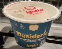 Mängden socker i Mozzarella senza lattosio