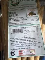 Mängden socker i Gressins aux Olives