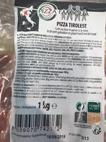 Socker och näringsämnen i Pizza famiglia