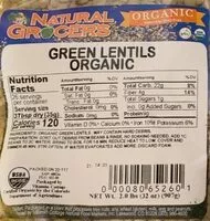 Mängden socker i Green lentils Organic