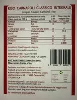 Mängden socker i Riso caranroli classico integrale