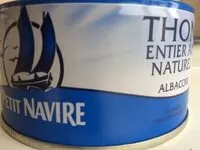 Mängden socker i Thon entier au naturel Albacore - Petit Navire - 190 g  (140 g égoutté)