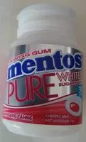 Mängden socker i Chewing Gum Mentos Pure White Sugarfree