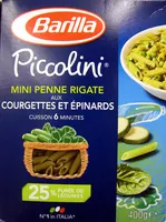 Mängden socker i Mini Penne Rigate aux Courgettes et Épinards Piccolini