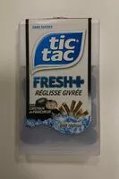 Mängden socker i Bonbons tic tac fresh+ goût reglisse givree sans sucres