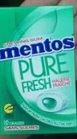 Mängden socker i Chewing gum mentos pure fresh chloro