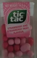 Mängden socker i Tictac Strawberry & Strawberry -mint Flavour