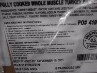Mängden socker i Fully Cooked Whole muscle Turkey Breast